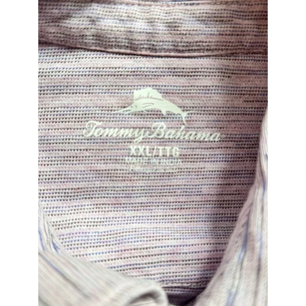 TOMMY BAHAMA Men's Sz 2XL Polo Shirt‎ Baja Sunset Stripe Beach Vacation